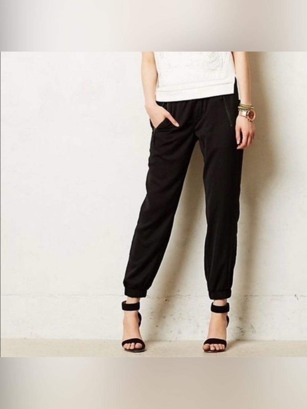 Anthro Hei Hei Black Harper Joggers Size 28